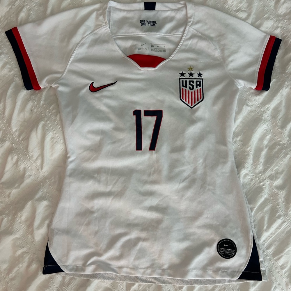 Nike Tobin Heath USA Soccer Jersey White with Red and Blue